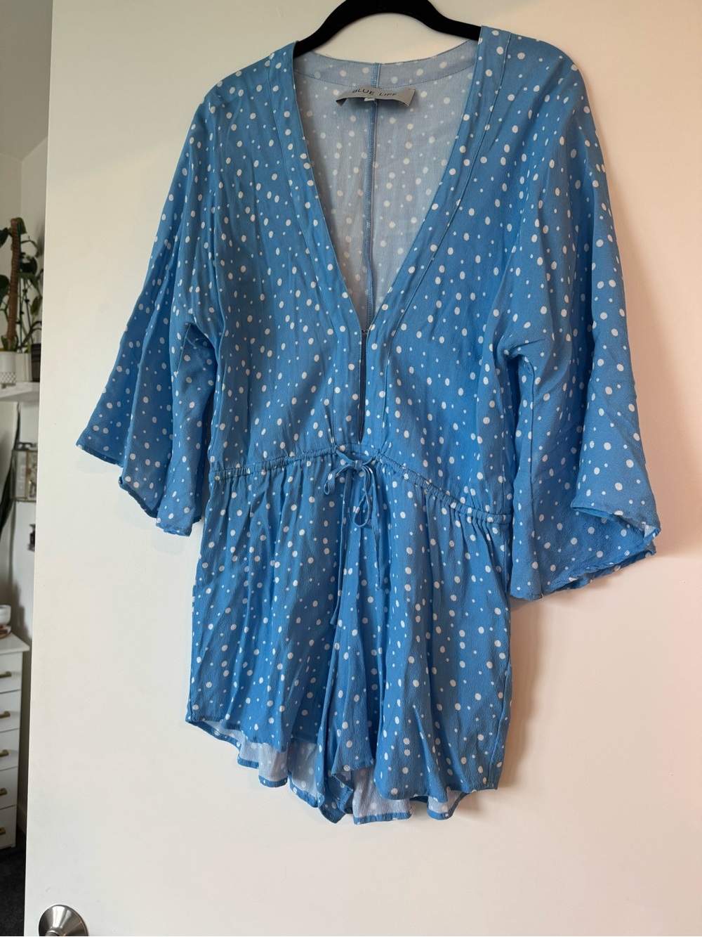 Blue Life Light Blue Polka Dot Romper